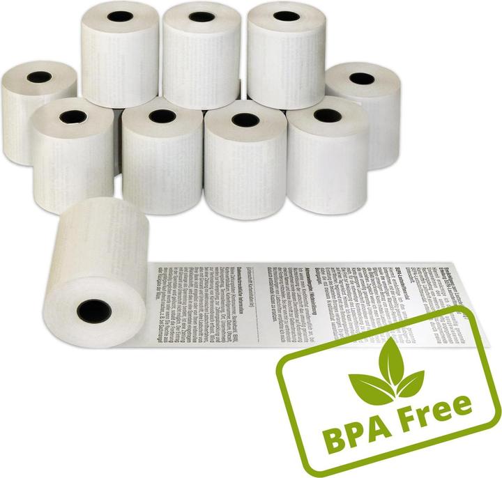 Produktbild Neutral 10x Thermorolle 57mm-25m Ø45, Kern 12mm | SEPA-Lastschrifttext | BPA-freie Bonrollen