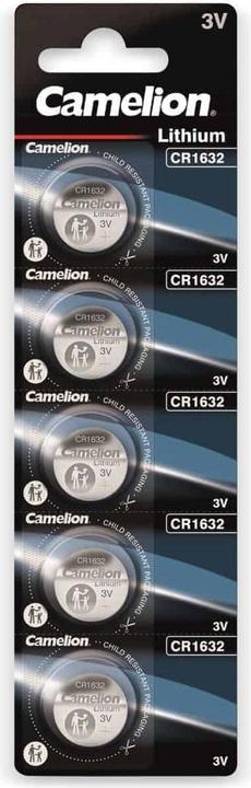 Camelion Lithium-Knopfzelle (5 Stk., CR1632, 120 mAh)