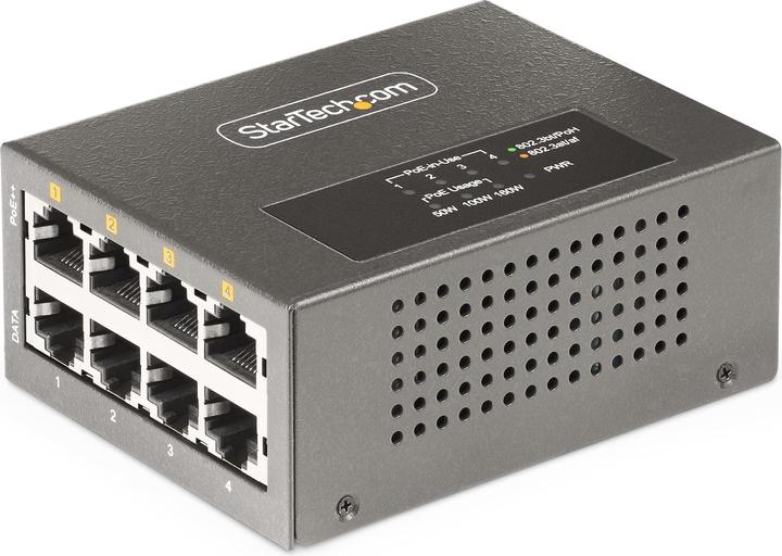 StarTech COM Iniettore PoE++ multi-Gigabit a 4 porte 5/2.5G Ethernet NBASE-T PoE/PoE+/PoE++ 802.3af/802. (802.3bt (PoE+++), 160 W)