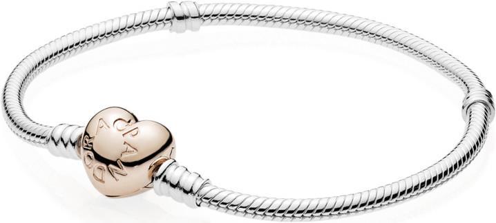 Pandora Armband mit Herz-Verschluss (17 cm, Silber)