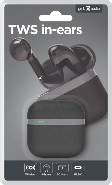 Produktbild Gembird Kabelgebundene Kopfhörer HEADSET BLUETOOTH/BLACK/GREY TWS-02-BK (3 h, Kabelgebunden)