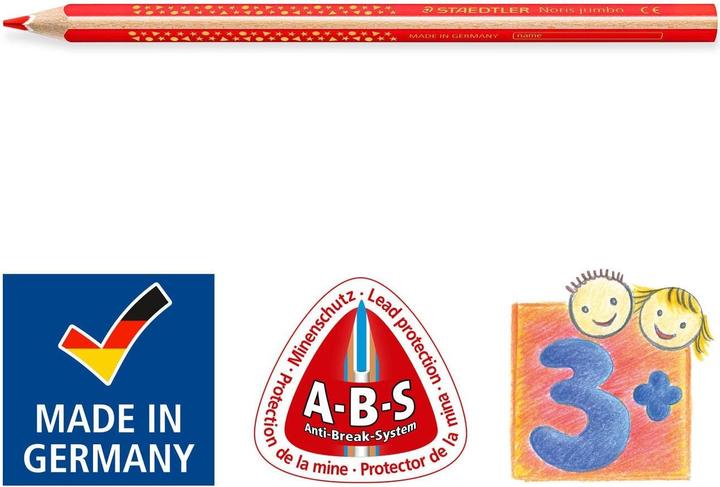 Produktbild Staedtler Noris jumbo Buntstift, 4 mm, sortiert, 112 St. Noris dreikant im Köcher (Mehrfarbig, 1 x)