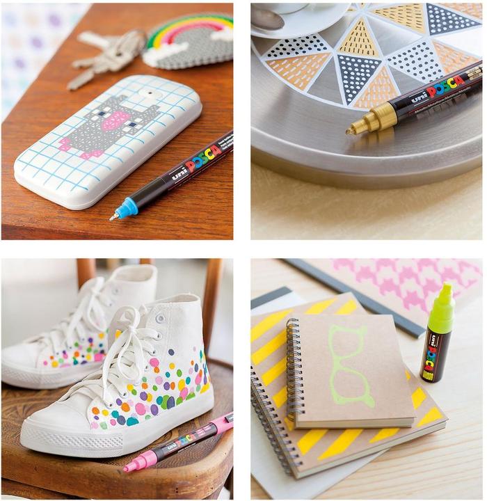 Actual product image Posca PC-3M brand set of 4 (Multicoloured, 1.30 mm, 4 x)