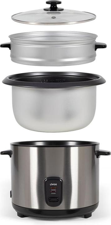 Image du produit Livoo Cuiseur à riz et vapeur acier inoxydable (Prise UE)