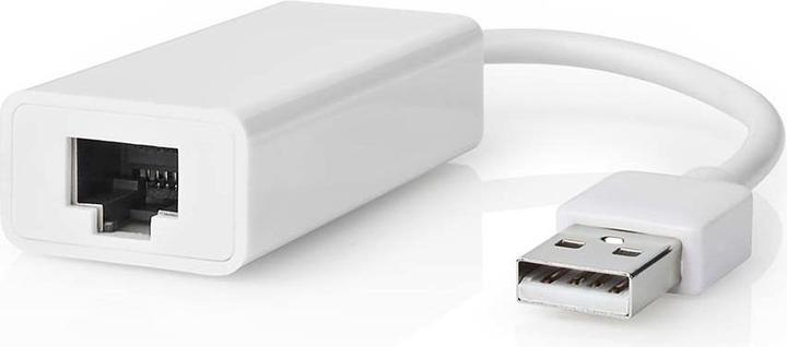 Actual product image Nedis USB Network Adapter USB 2.0 100 Mbps USB-A Male RJ45 Female 0.20 m Round Gold Plated Bare Copp (RJ45, 20 cm)