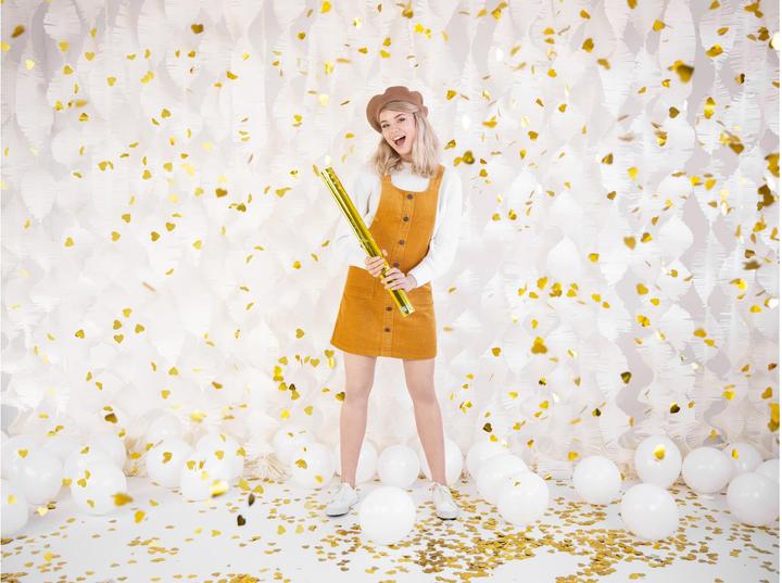 Produktbild Partydeco Konfettikanone - 60cm - Gold Herzen