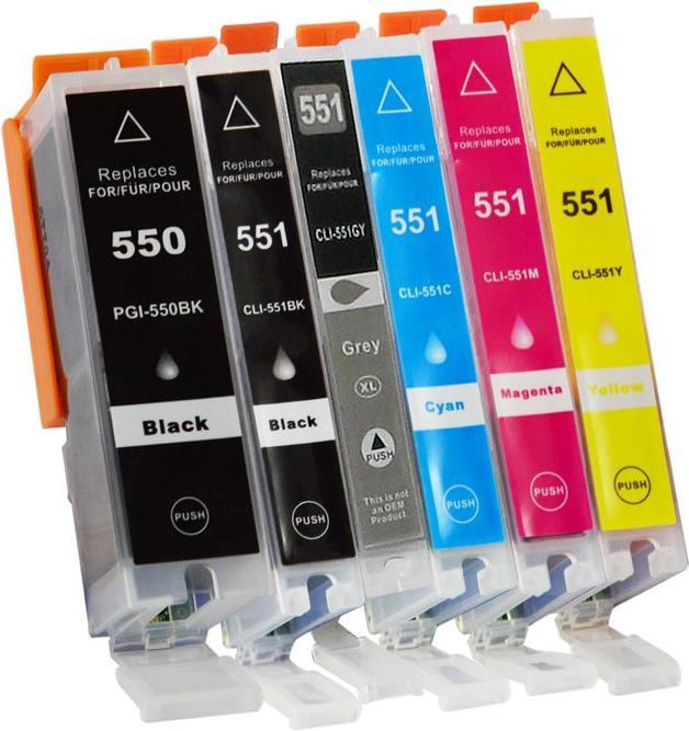 Produktbild Hermex Kompatible Tintenpatrone XL für Canon PIXMA MG7150 (M, Y, BK, GY, C, PGBK)