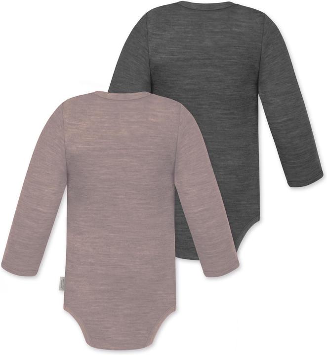 Produktbild Normani 2er Pack Baby Merino Langarmbody „Tuai" - 9401 (74)