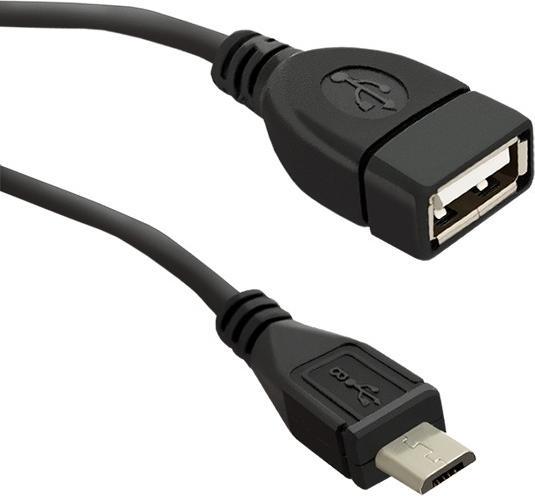 Image du produit Qoltec Câble USB OTG 2.0 A żeński | Micro USB B męski | 0.2m (0.20 m, USB 2.0)