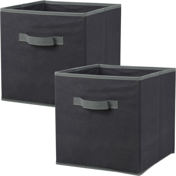 Produktbild Storage Solutions 2er-Set Aufbewahrungsbox mit Henkel, faltbar, 30 x 30 x 30 cm, schwarz (30 x 30 x 30 cm, 27 l)