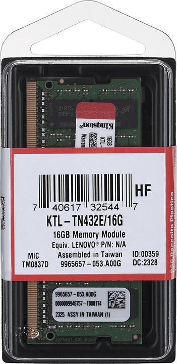 Produktbild Kingston Ddr4 Ecc Sodimm (1 x 16GB, 3200 MHz, DDR4-RAM, SO-DIMM)