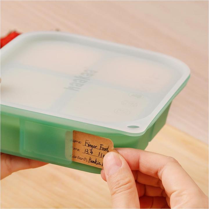 Actual product image Haakaa Easy-Freeze Tray - 4 Compartments - Pea Green