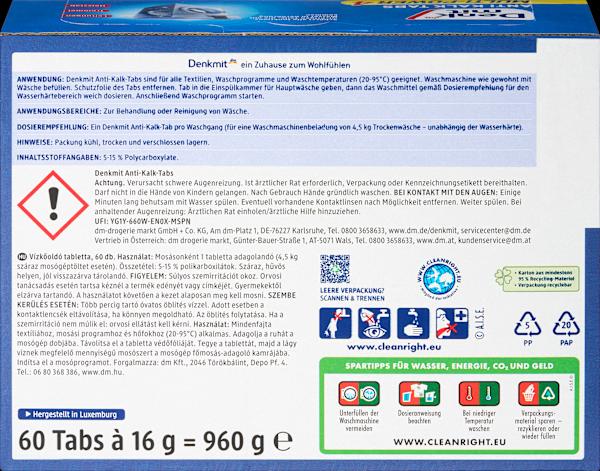 Energie-Label dm Denkmit Antikalk-Tabs