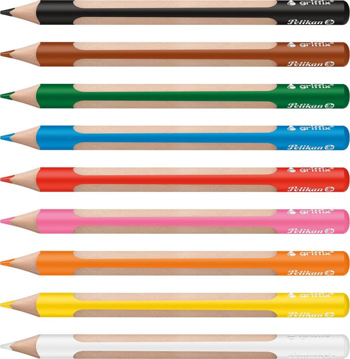 Actual product image Pelikan Coloured pencil case 8+1ST Griffix WV assorted (Assorted colours, incl. pencil, 10 x)