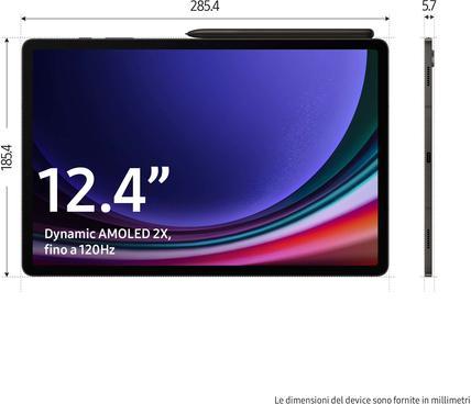 Actual product image Samsung Galaxy Tab S9+ (5G, 12.40", 256 GB, Graphite grey)