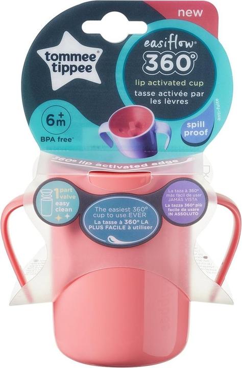 Produktbild Tommee Tippee 360 ° Eleiflow Cup mit 200 ml Griffen, Rosa, 1 Stück