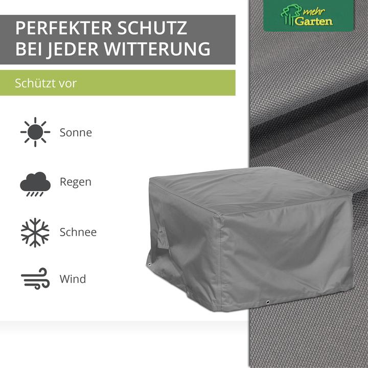 Produktbild Mehr Garten Schutzhülle für Garten-Couchtisch | 85 x 85 x 45 cm | Oxford 600D gewebtes Polyester, Hals