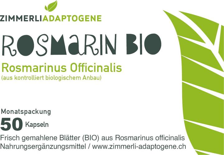 Valori nutrizionali e ingredienti Zimmerli Adaptogene Capsule di rosmarino (BIO) 50 Capsule (1 Pezzo/i, Pillole, 25 g)