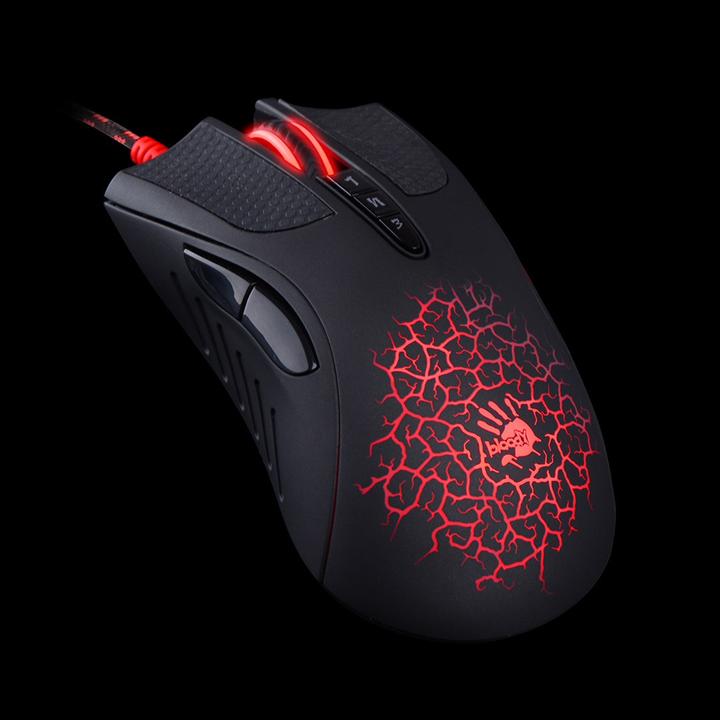 Produktbild A4Tech Bloody A90A Blazing, 6200DPI, optinė, 8kl., su laidu USB, juoda, do gry, V-Track, CORE3 (Kabelgebunden)