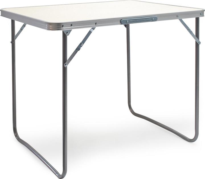 Wiltec Table de camping pliante 80x60cm aluminium plateau blanc Table pliante