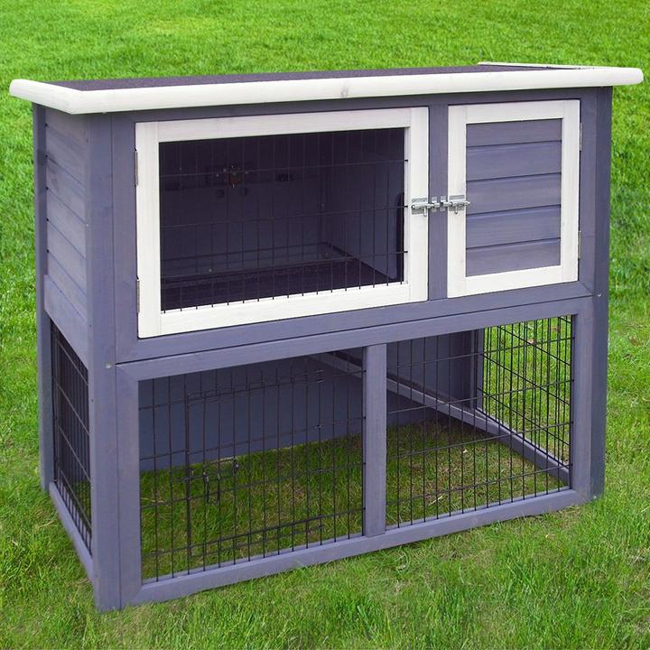 Produktbild zooplus Outback Kaninchenstall Kompakt Grey mit Freigehege