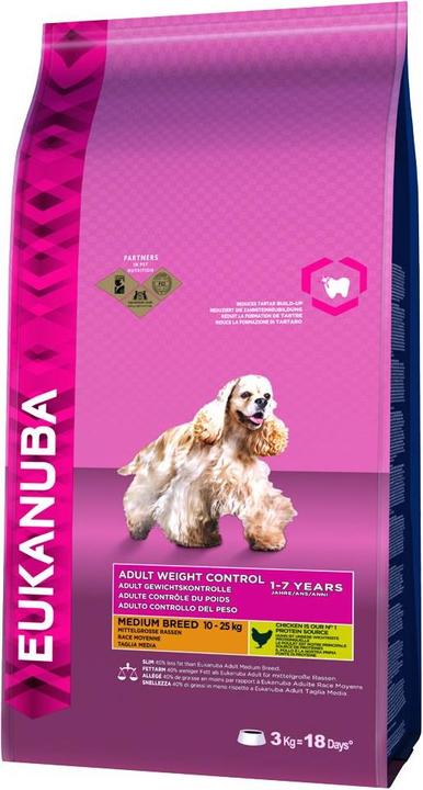 Actual product image Eukanuba Adult Weight Control Medium Breed Chicken (Adult, 1 pcs., 15000 g)