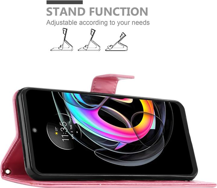 Actual product image Cadorabo Flower Book Case for Motorola EDGE 20 LITE / FUSION (Motorola Edge 20 Lite, Motorola Edge 20 Fusion)
