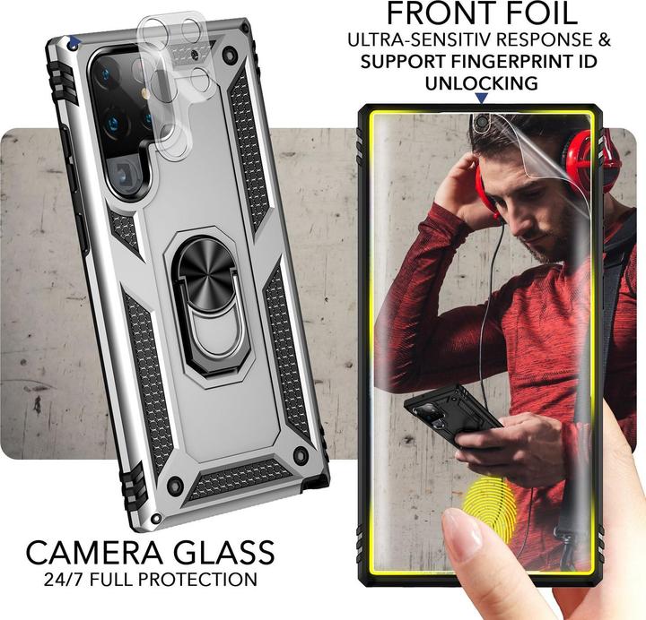 Actual product image Nalia Military-style ring cover with 2x display & camera protection (Samsung Galaxy S23 Ultra)