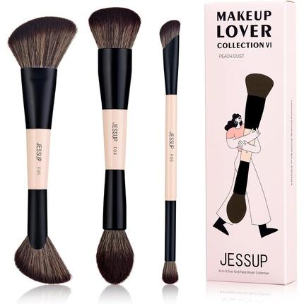Jessup 6-in-3 Duo-End Face Brush Collection zestaw 3 pędzli do makijażu T508 (Foundation)
