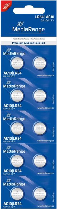 Etichetta energetica MediaRange Celle a bottone LR54 1,5V (10 pz., AG10, 72 mAh)