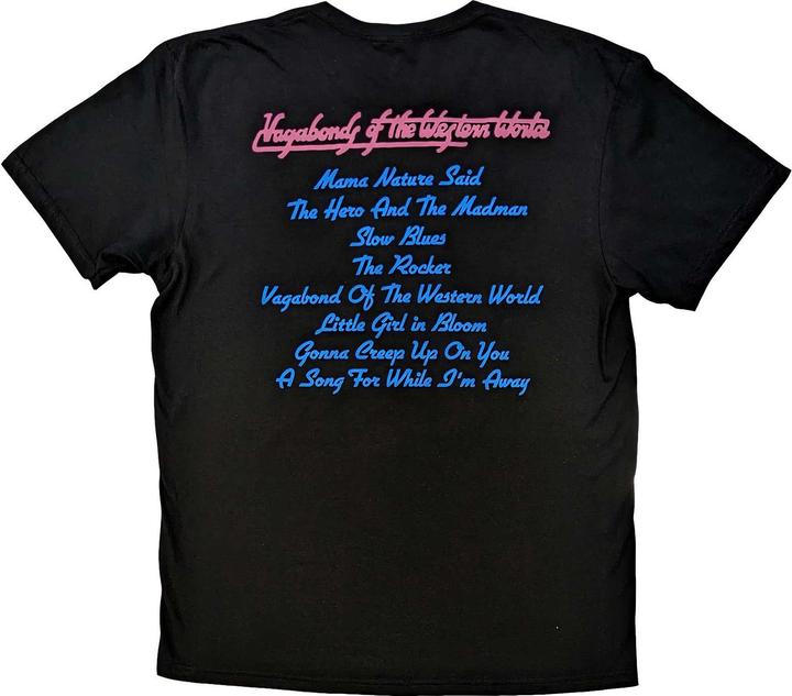 Image du produit Thin Lizzy T-Shirt unisexe adulte Vagabonds Of The Western World Tracklist Back Print en coton (M)