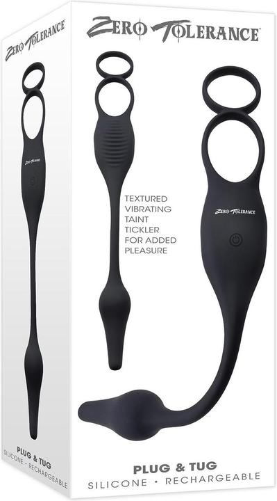 Image du produit Zero Tolerance Plug & Tug Anneaux pour pénis Noir 31,7 cm (2.80 cm)