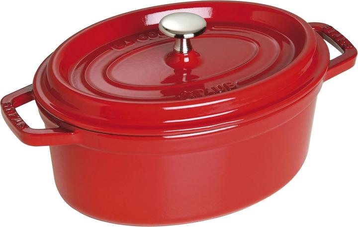 Staub Bräter oval kirschrot (23 cm, Bräter + Schmortopf, Gusseisen, Emaille)