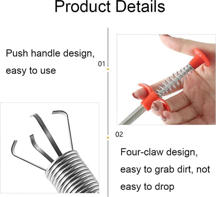 Actual product image König Design Drain Cleaner Pipe Brush Drain Free Pipe Drain Siphon Brush Spiral Hair (1 pcs.)