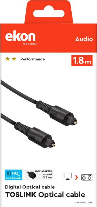 Image du produit Ekon Toslink–Toslink (1.80 m, Optique)