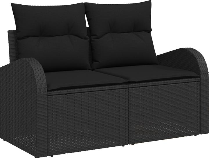Produktbild VidaXL 9-teiliges Garten Sofa Set mit Kissen Schwarz Poly Rattan Akazie