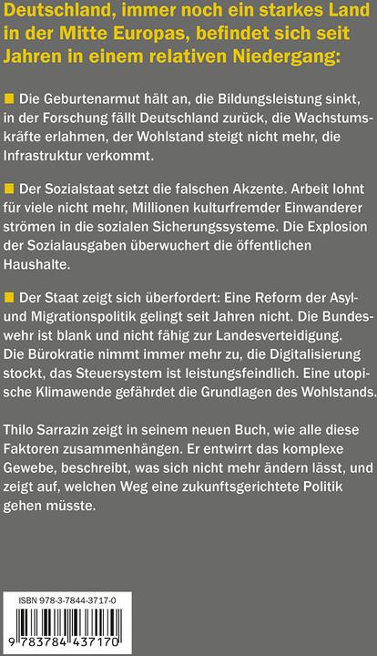 Actual product image Deutschland auf der schiefen Bahn (German, Sarrazin, THiLO, 2024)
