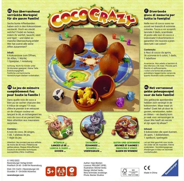 Image du produit Ravensburger Coco Crazy (Allemand, Français, Néerlandais, Italien)