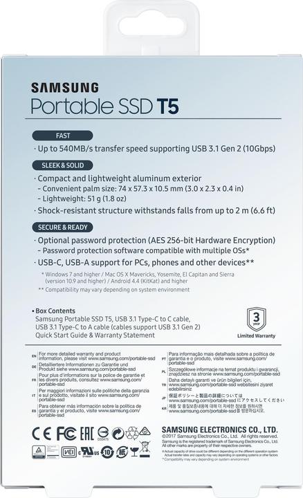 Image du produit Samsung Portable T5 (250 Go)