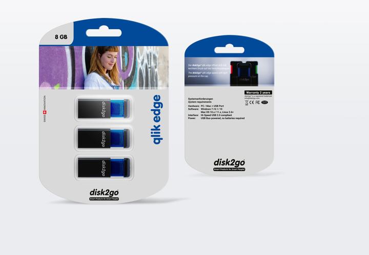 Produktbild Disk2go Qlik Edge (8 GB, USB-A)