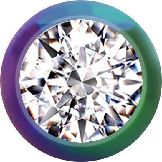 Immagine prodotto Star Piercing Microsfera colorata con cristalli d'argento (senza ottone, Titanio)