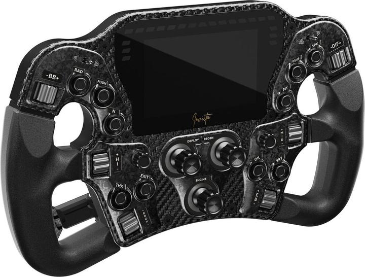 Asetek Volante SimSports Invicta Formula, LCD da 4,3 pollici, USB-C - Edizione nera su nero