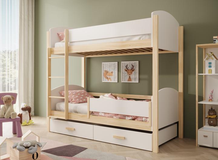 Actual product image ADRK Furniture Kinder-Etagenbett Jori mit Rausfallschutz 180x80 (180 x 80 cm)