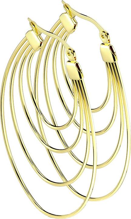 Star Piercing Ohrring vergoldet vier Ovale (ohne Messing, Chirurgenstahl 316L)