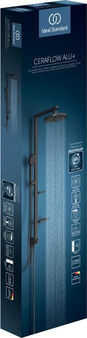 Actual product image Ideal Standard Shower system Alu+ without tap, 2 shelves, 2F hand shower, 2F overhead shower