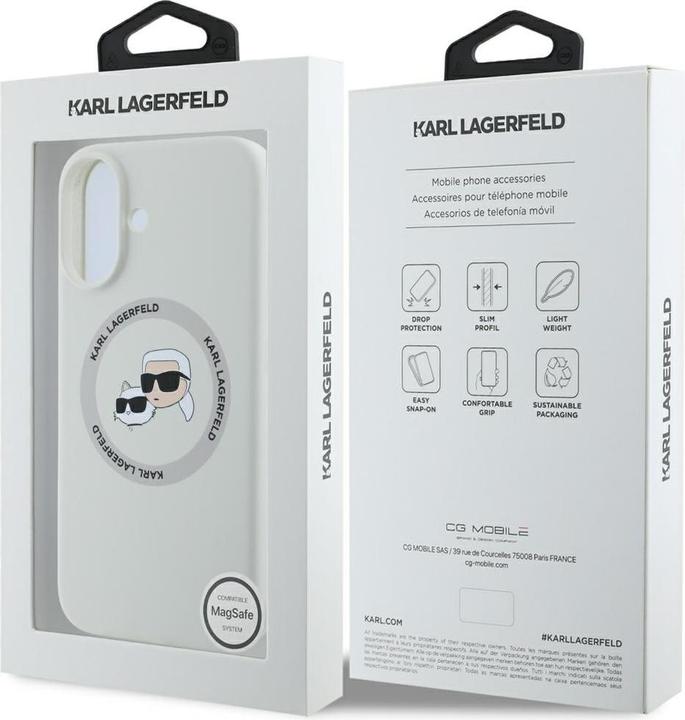 Produktbild Karl Lagerfeld iPhone 16 Liquid Silicone K&CH Heads MagSafe Case (Apple iPhone 16)