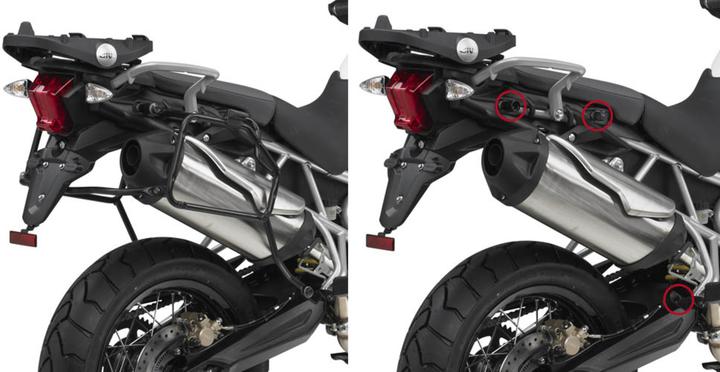 Actual product image Givi PLR side support with quick-release screws for fast dismantling