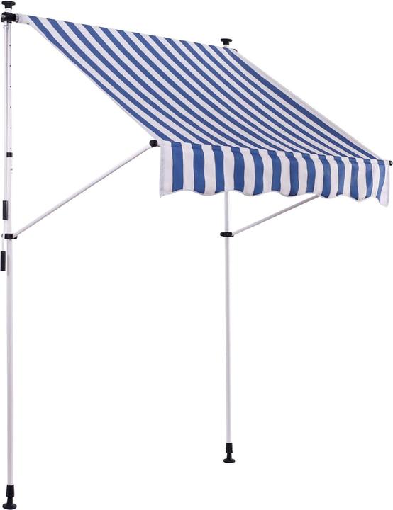Produktbild CLP Klemmmarkise Westerly 150x120 cm, weiss/blau (1.50 m)