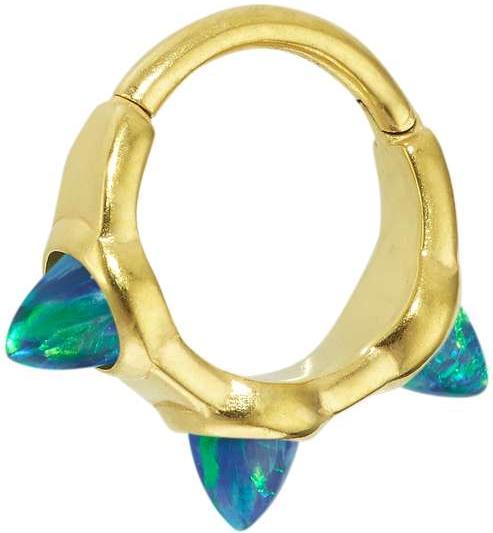 Immagine prodotto Bijouteria Piercing orecchio (Acciaio chirurgico 316L, Sintetico Opale, Rivestimento in PVD (colore oro))