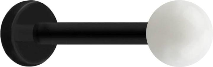 Image du produit Star Piercing Micro Labret noir avec boule blanche (sans laiton, Acrylique)